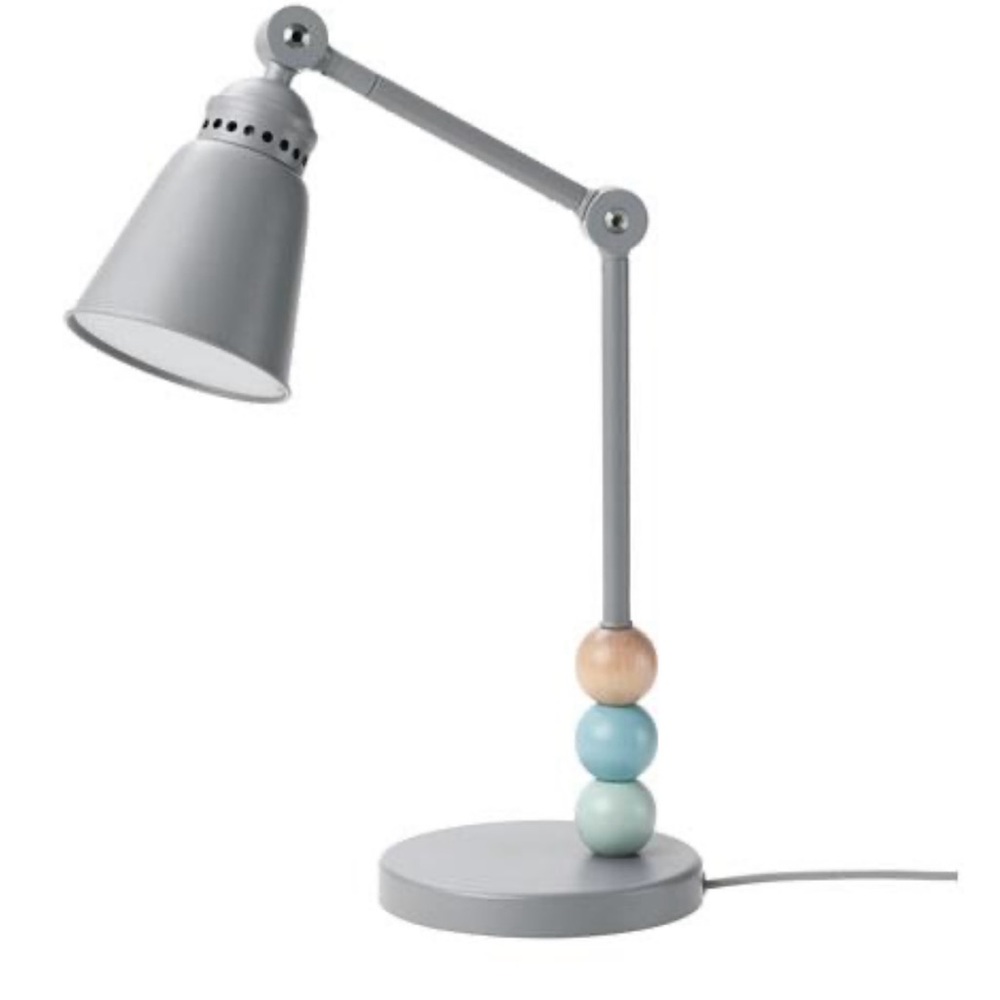 IKEA LANTLING - Gray Table Lamp with Colourful Accents